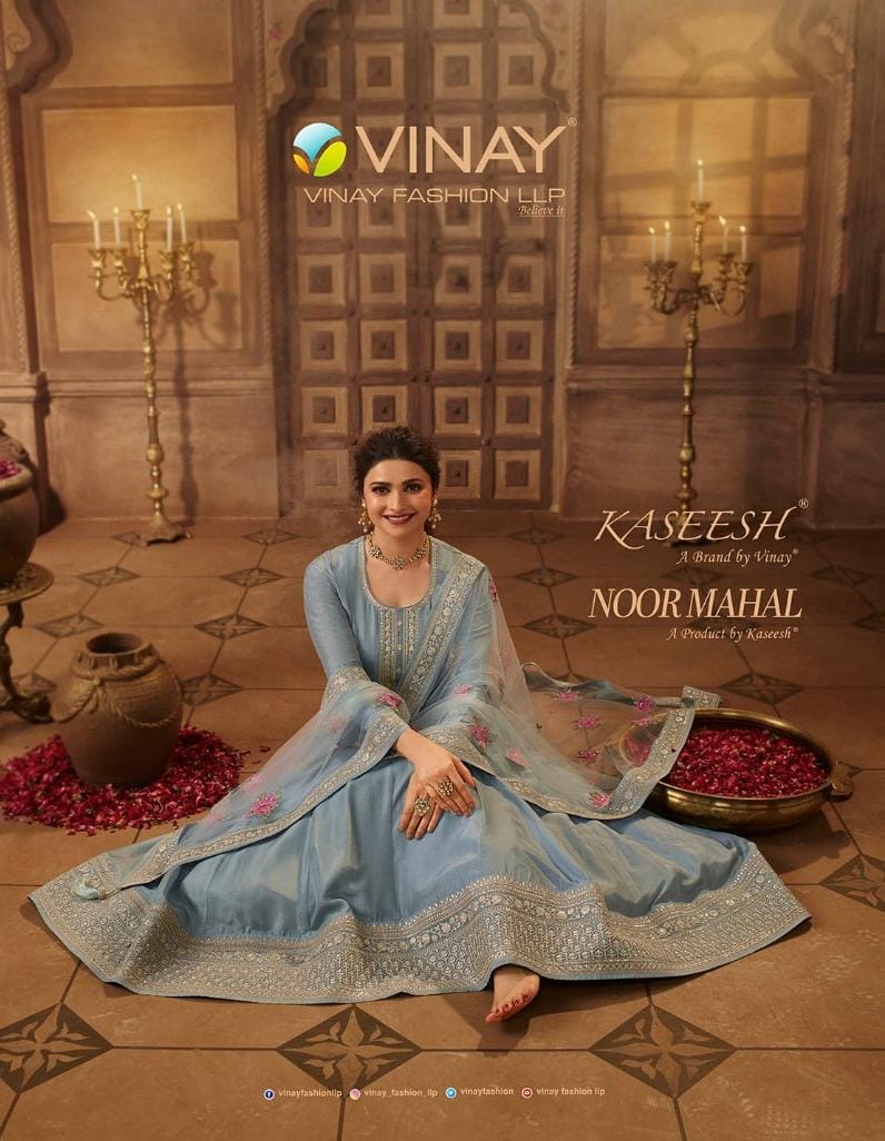 Vinay Fashion Kaseesh Noor Mahal Silk Jacquard Embroidered Dola Silk Fancy Designer Partywear Salwar Suit