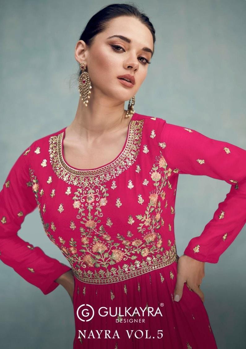 Gulkayra Designer Nayra Vol 5 Georgette Naira Cut Partywear Designer Kurti