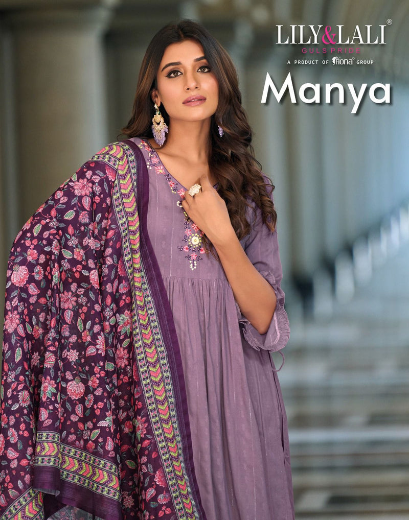 Lily And Lali Manya Fancy Viscose Rayon Nyra Kurti Embriodery Handwork Partywear Designer Kurti