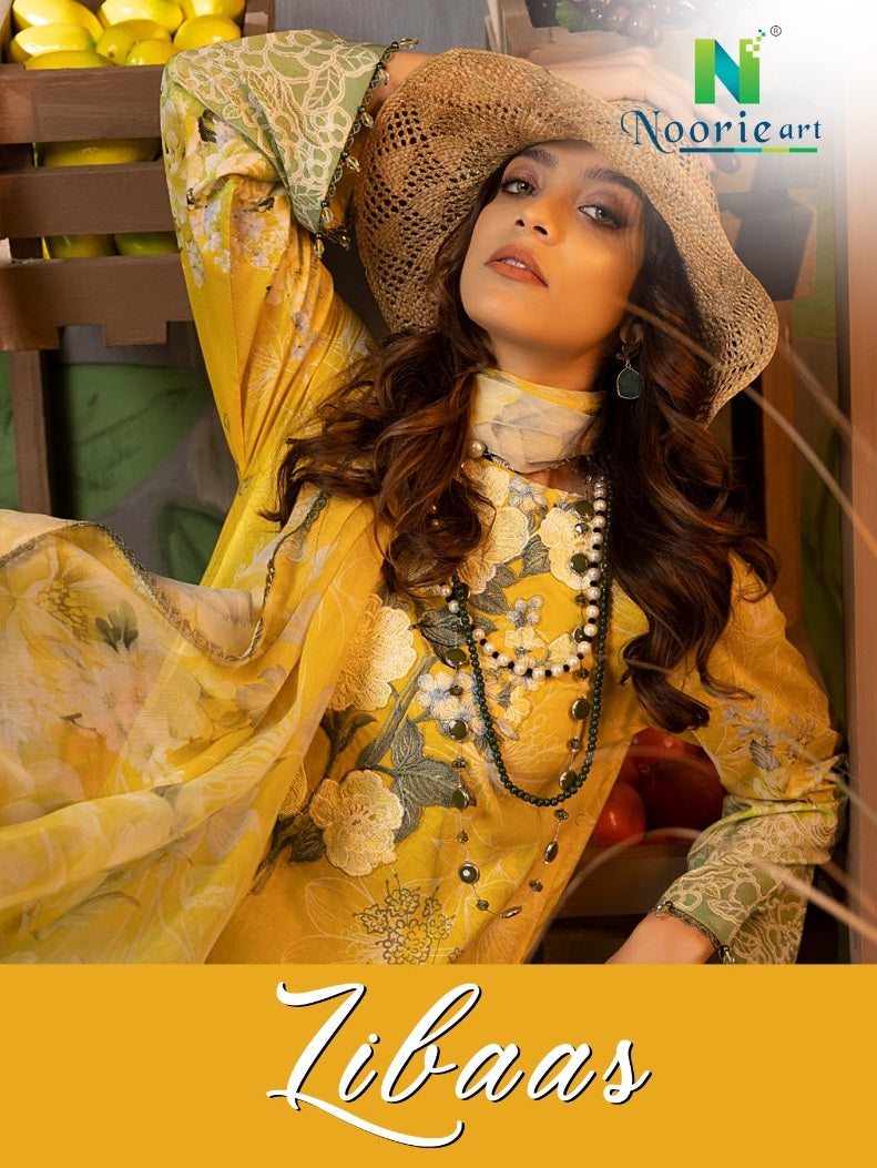Noorie Art Libaas Pure Superior Cambric Cotton Digital Printed Neck Embroidery Pakistani Salwar Suit