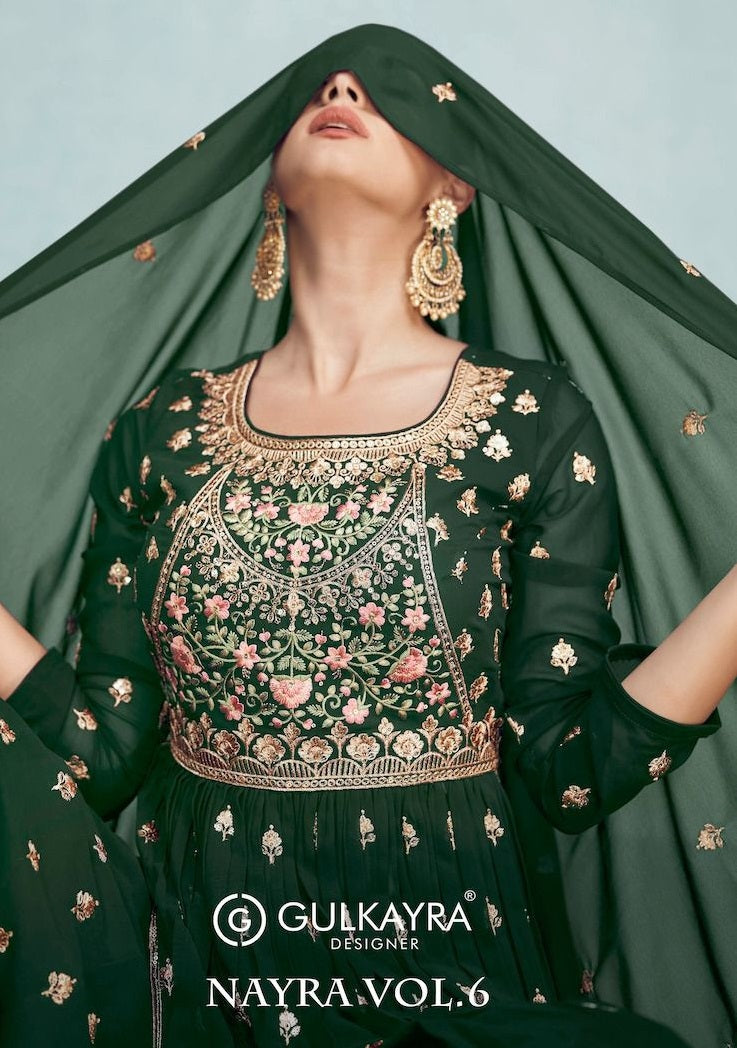 Gulkayra Designer Nayra Vol 6 Blooming Georgette Heavy Embroidery Work Partywear Designer Kurti