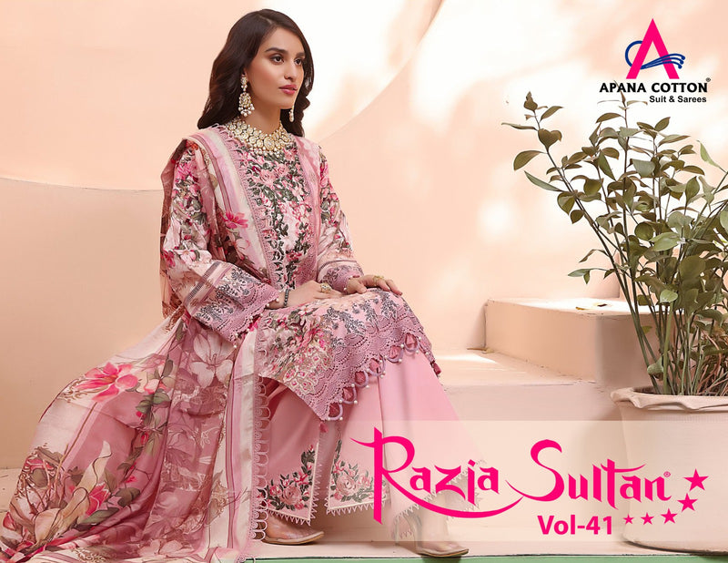 Apana Cotton Razia Sultan Vol 41 Cotton Printed Fancy Designer Salwar Kameez