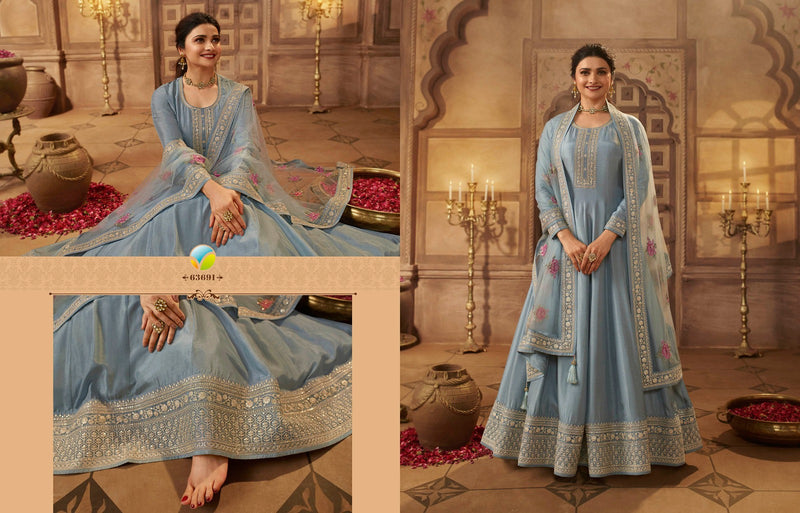 Vinay Fashion Kaseesh Noor Mahal Silk Jacquard Embroidered Dola Silk Fancy Designer Partywear Salwar Suit