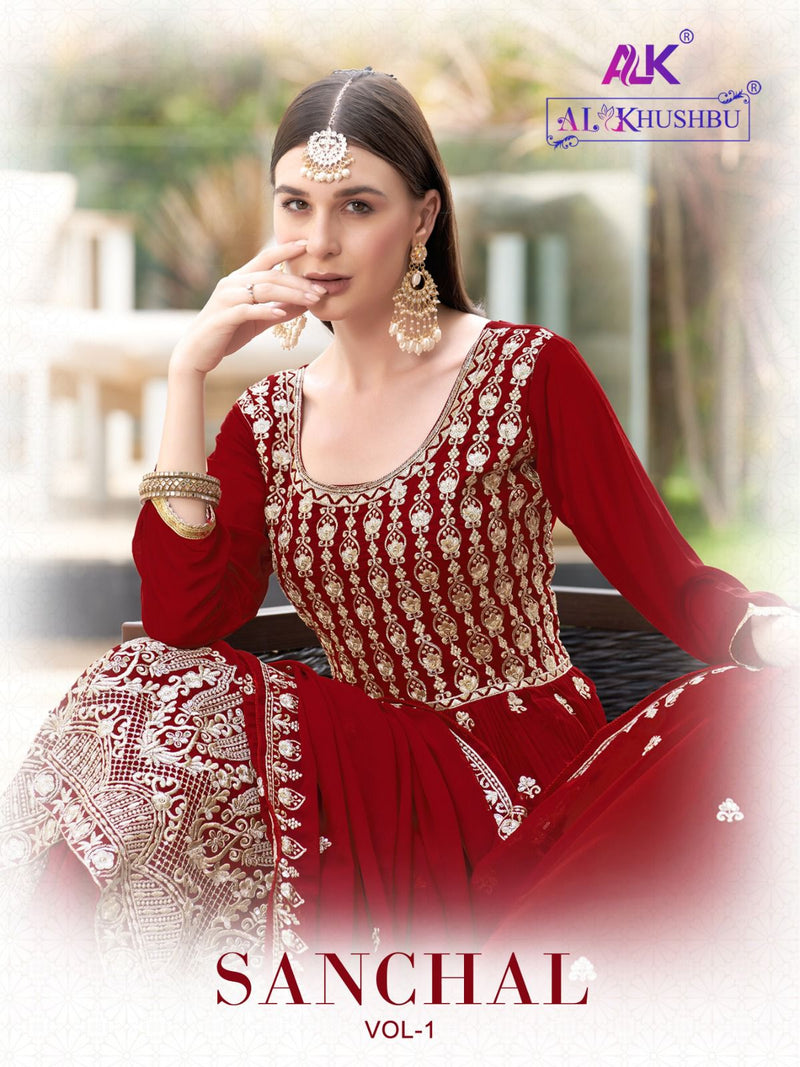 Al Khushbu Sanchal Vol 1 Georgette Heavy Embroidered Heavy Pakistani Salwar Kameez