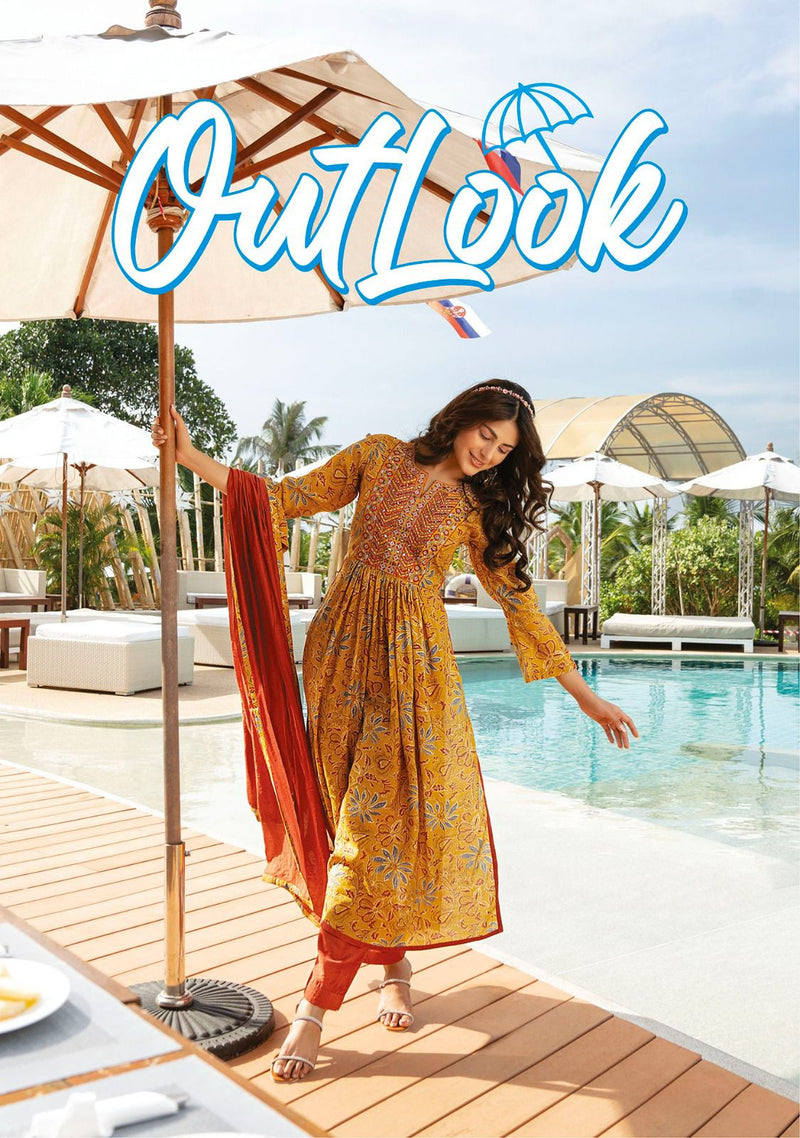 Anju Fabrics Outlook Viscose Modal Blended Stylish Designer Partywear Kurti