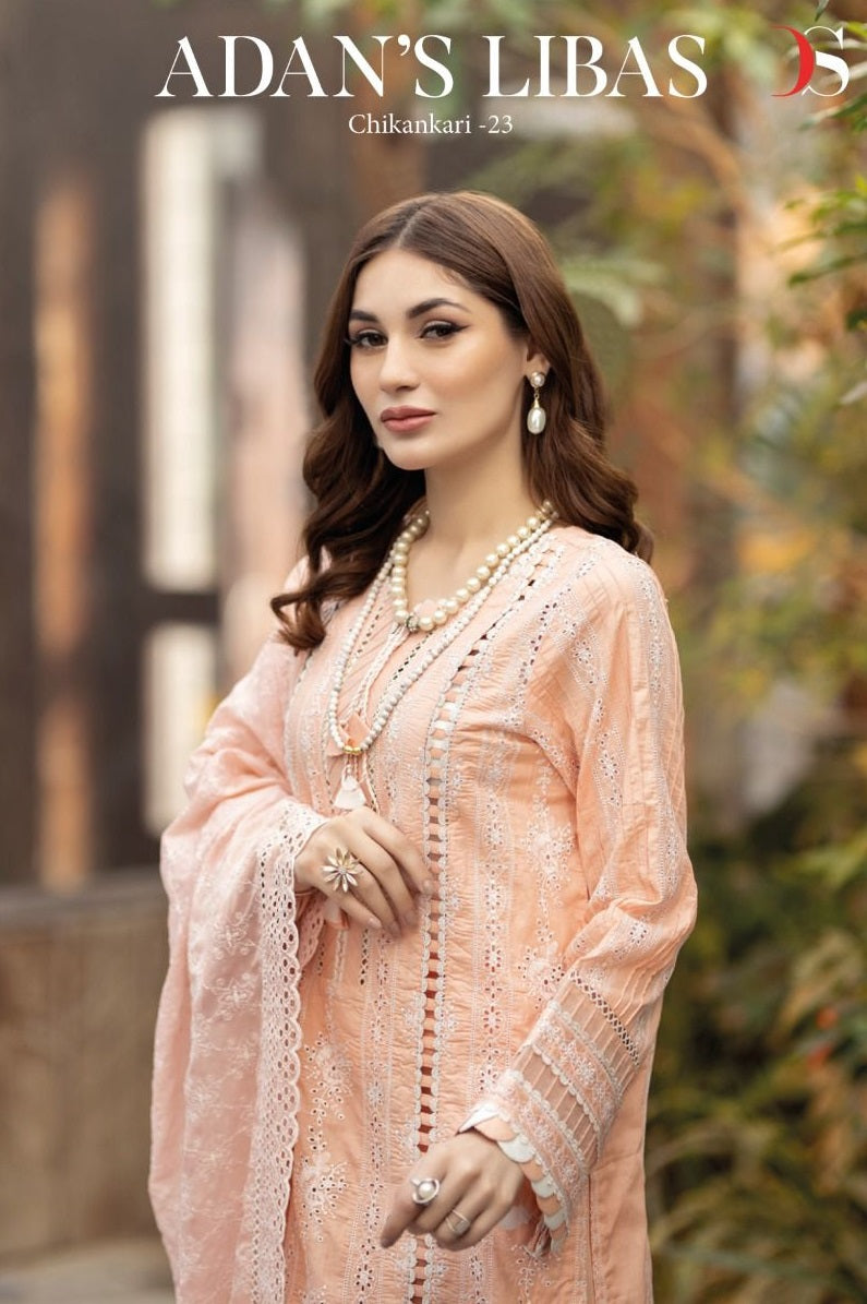 Deepsy Suits Adans Libas Chikankari 23 Pure Cotton Heavy Sifali Work Pakistani Salwar Suit