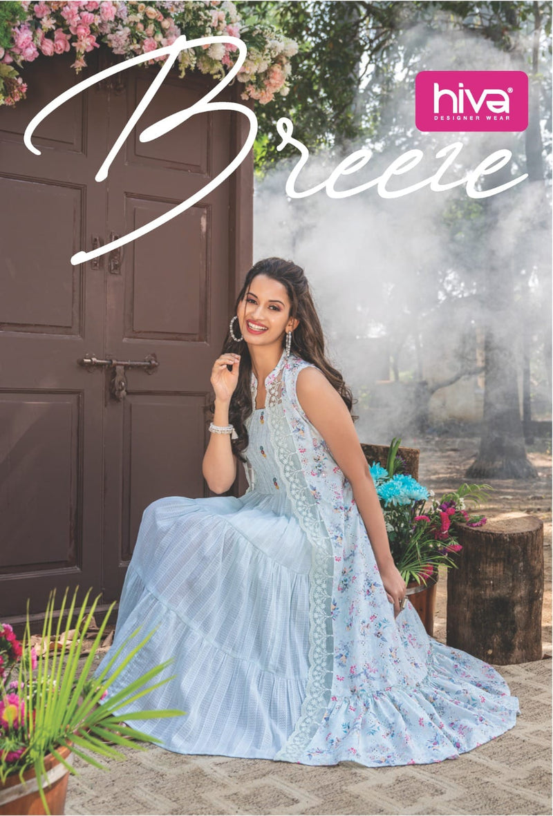 Hiva Designer Breeze Digital Shifli Jacket Cotton Partywear Designer Kurti