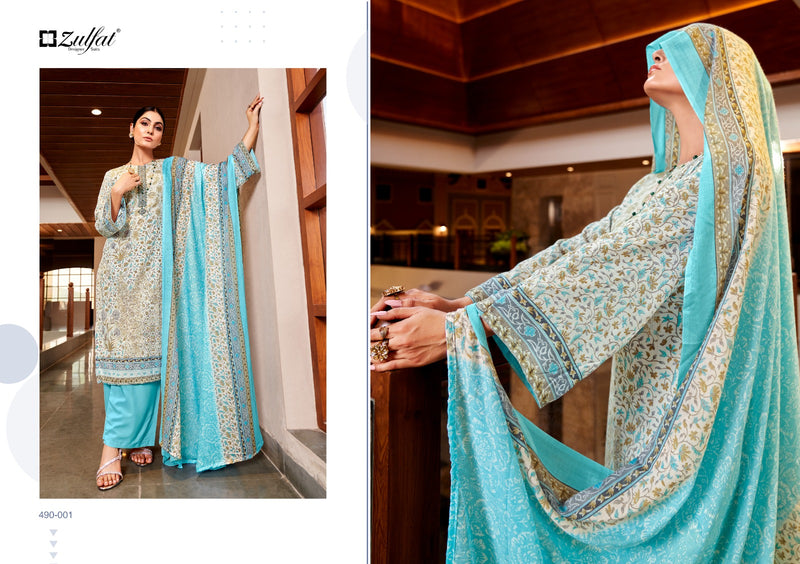 Zulfat Designer Suits Kavya Vol 2 Pure Cotton Exclusive Designer Print Exclusive Embroidery Work Fancy Designer Salwar Suit