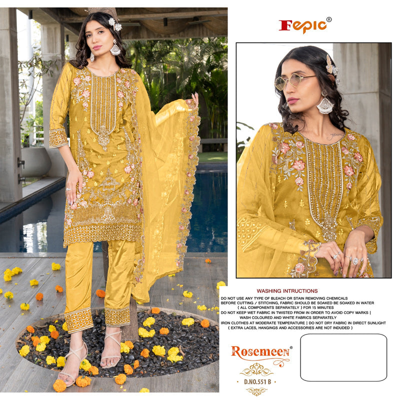Crafted Needle Cn 551 Organza Embroidery Khatli Work Designer Pakistani Kurti