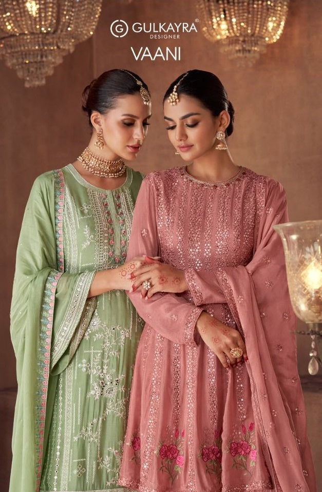 Gulkayra Designer Vaani Real Georgette Chinon Heavy Designer Partywear Kurti