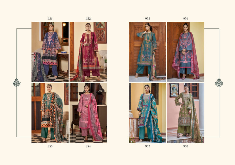 Kesari Trendz Jannat E Noor Print Pure Lawn Cotton Embroidery Work Salwar Kameez