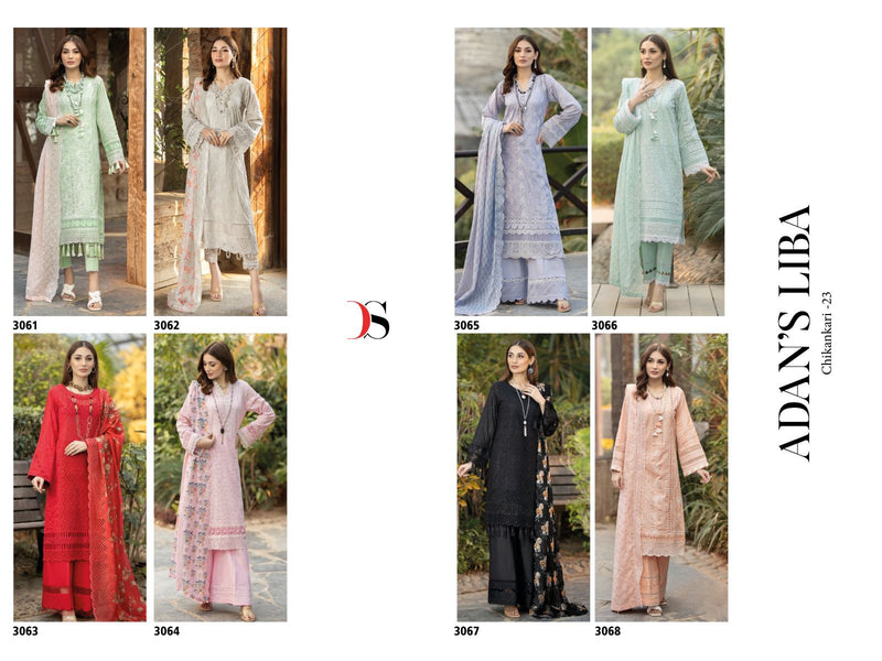 Deepsy Suits Adans Libas Chikankari 23 Pure Cotton Heavy Sifali Work Pakistani Salwar Suit