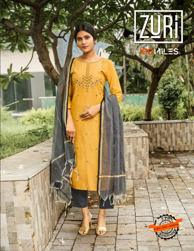 100 Miles Zuri Pure Cotton  Stylish Designer Kurti Wear