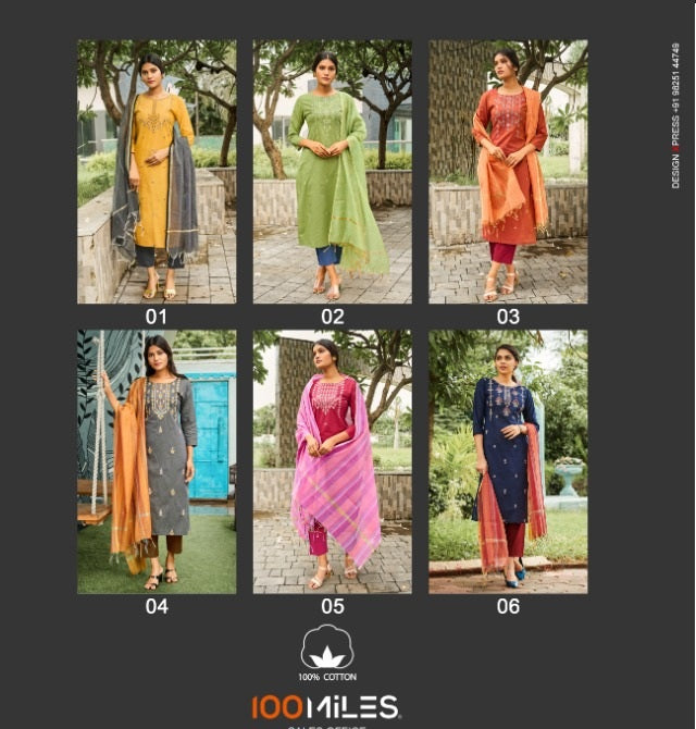 100 Miles Zuri Pure Cotton  Stylish Designer Kurti Wear