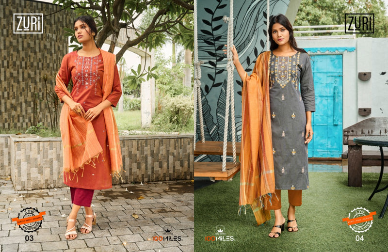 100 Miles Zuri Pure Cotton  Stylish Designer Kurti Wear