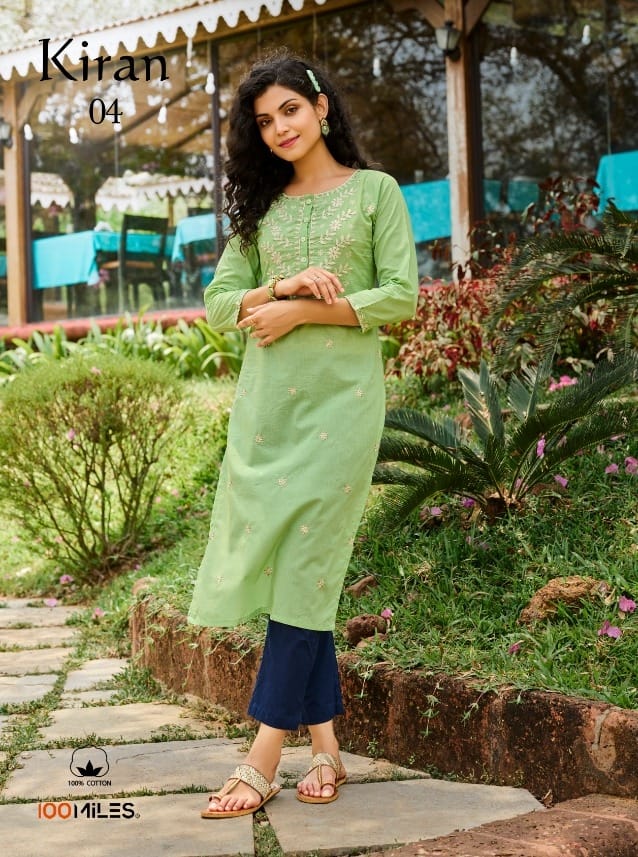 100 Miles Kiran Cotton Stylish Designer Casual Wear Kurti