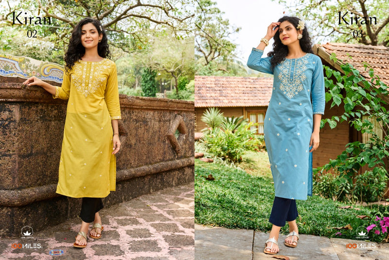 100 Miles Kiran Cotton Stylish Designer Casual Wear Kurti