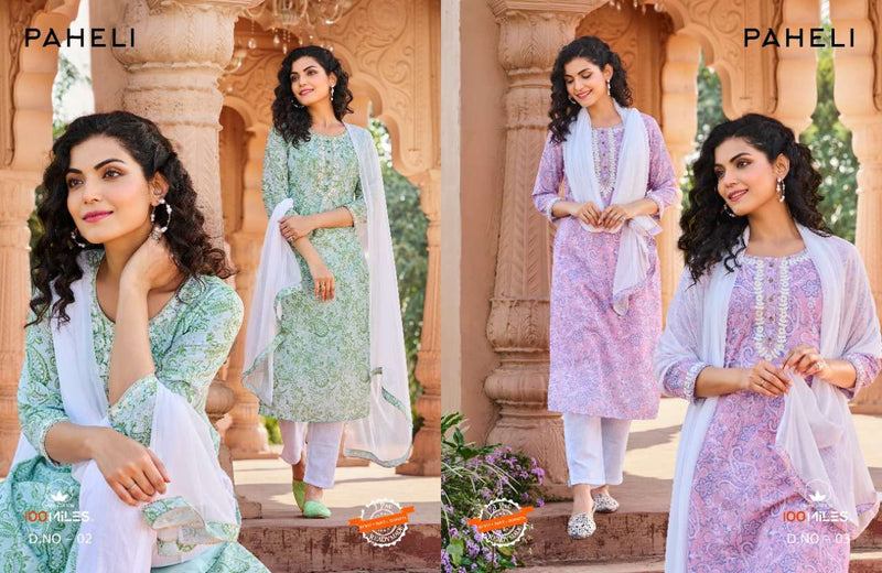 100 Miles Paheli Cotton Stylish Designer Casual Wear Kurti