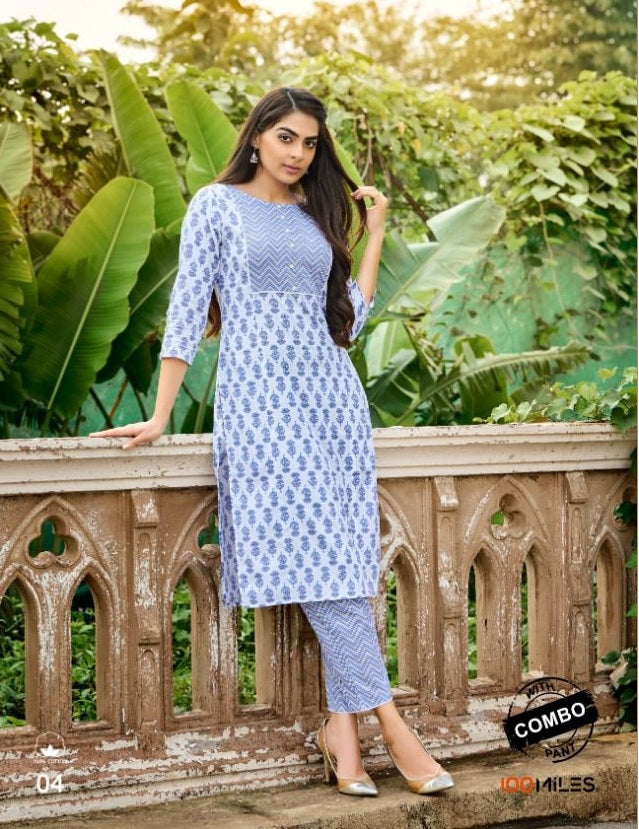 100 Miles Siri Miri Cotton Fancy Printed Kurti With Lack