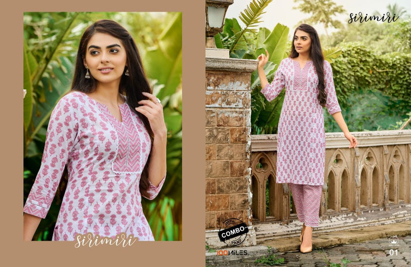 100 Miles Siri Miri Cotton Fancy Printed Kurti With Lack