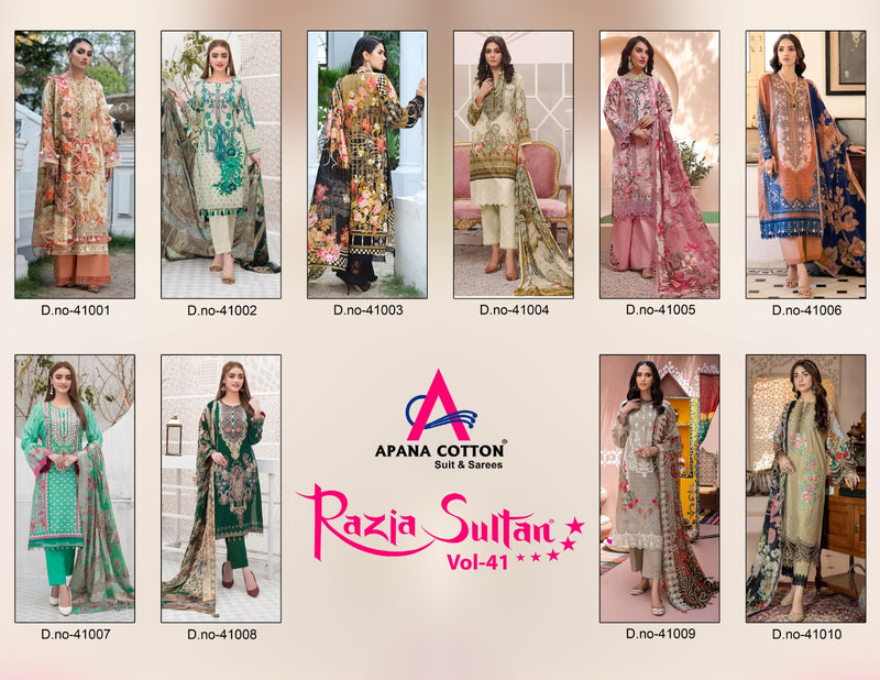 Apana Cotton Razia Sultan Vol 41 Cotton Printed Fancy Designer Salwar Kameez