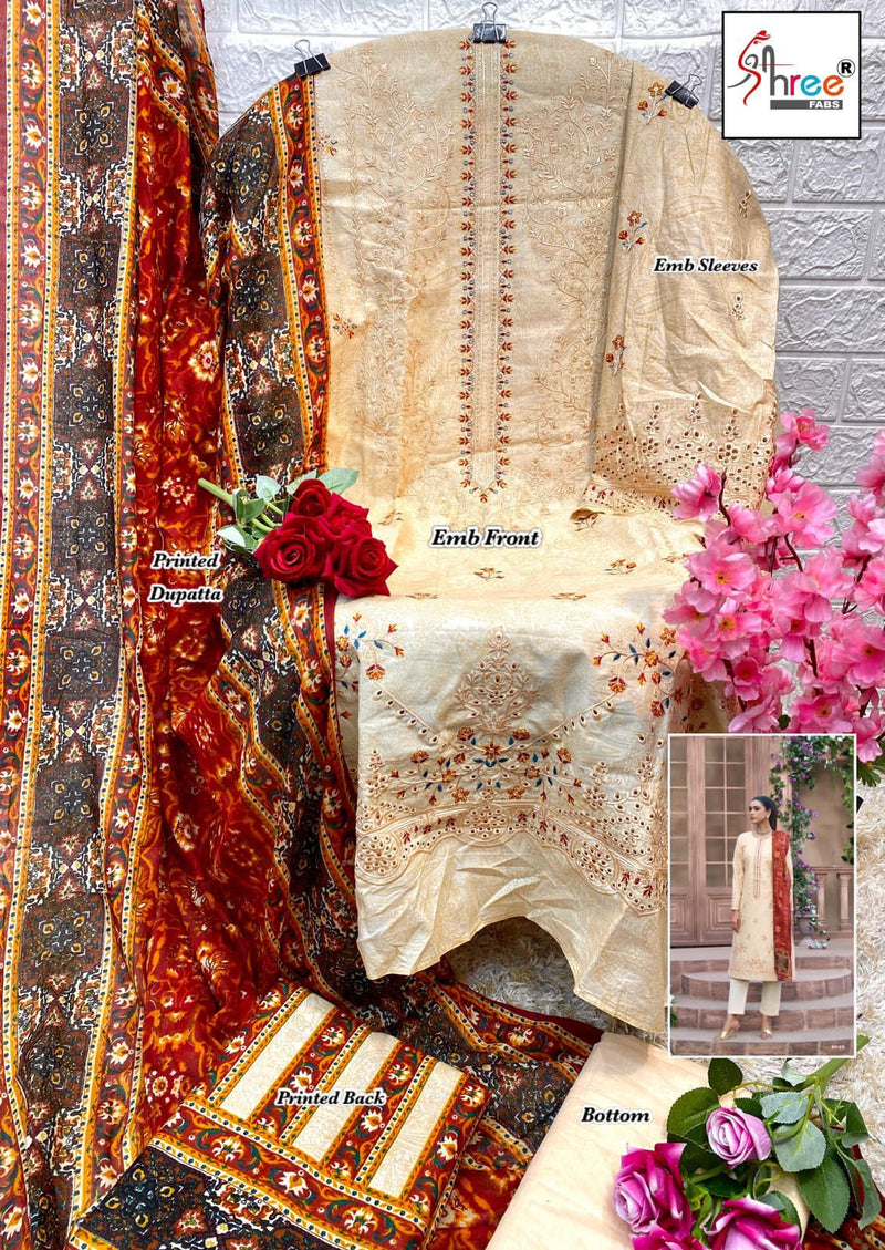 Shree Fabs Riwayat Vol 1 Pure Lawn Cotton Print Exclusive Self Embroidery Fancy Partywear Designer Salwar Suit