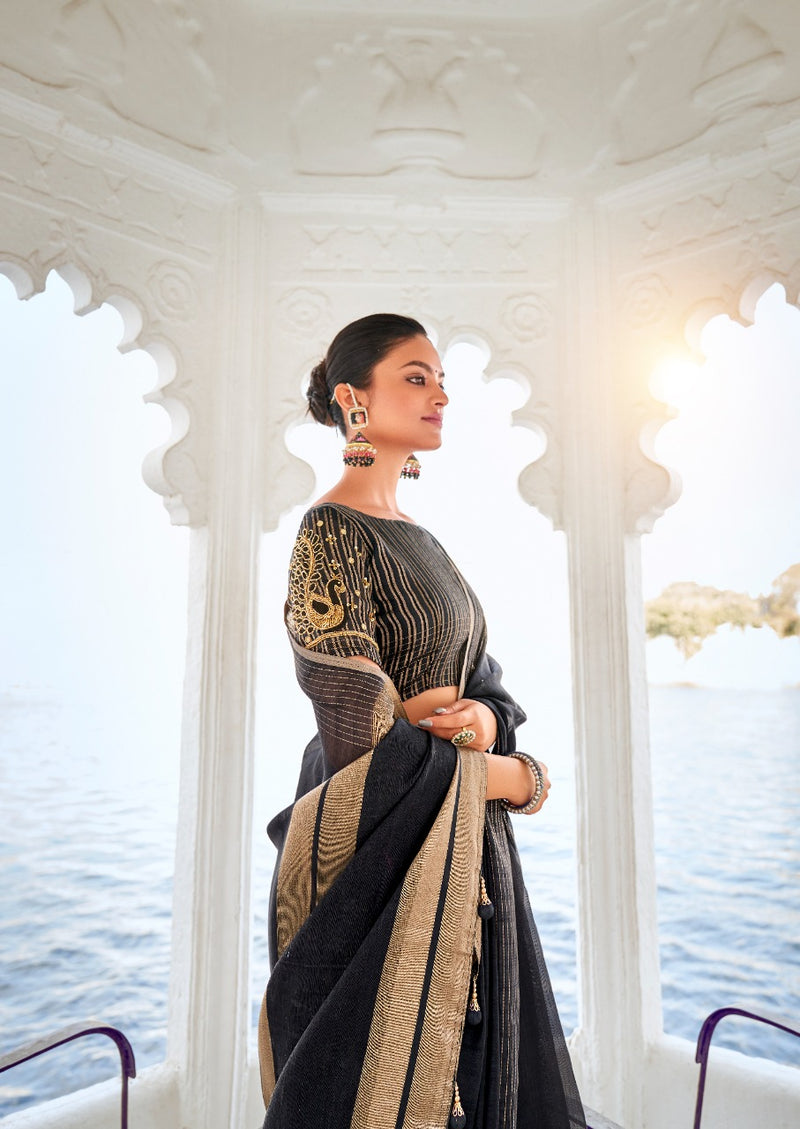 Lt Revanta Creation Vaibhisha Resham Silk Stylish Designer Handwork Sarees