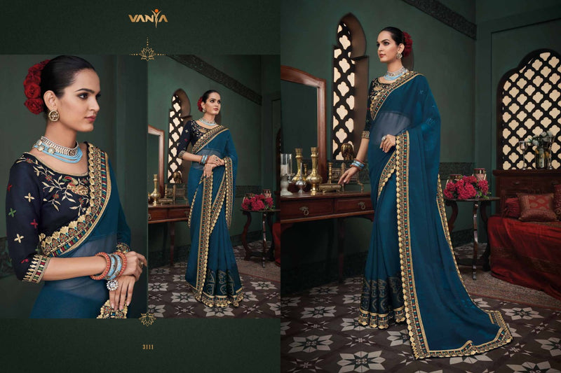 Vanya Vanya Dno 3111 Chiffon Silk With Embroidery Stylish Designer Festival Look Saree