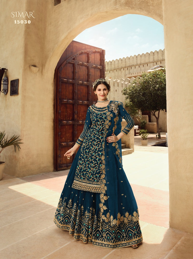 Glossy 15030 Colour Plus Net Designer Wedding  Wear Embroidered Salwar Kameez