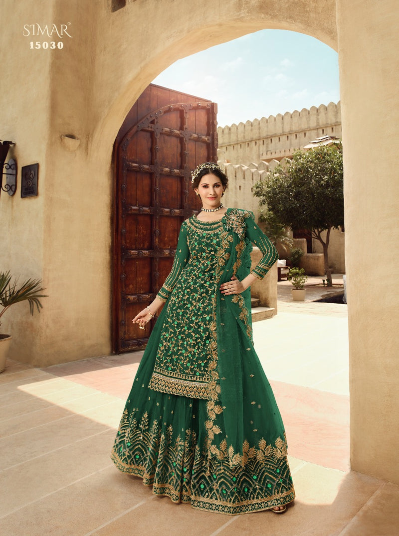 Glossy 15030 Colour Plus Net Designer Wedding  Wear Embroidered Salwar Kameez