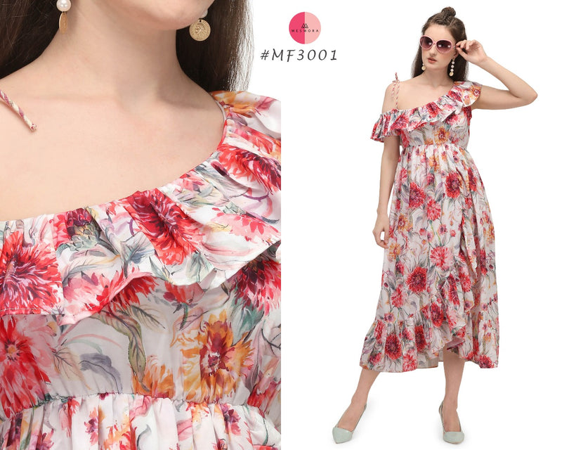 Mesmora 17 Designs Crepe Fancy Western Modern Look Kurtis With Digital Print