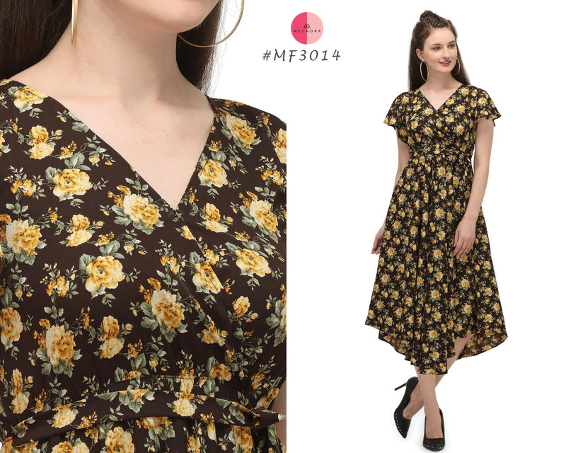 Mesmora 17 Designs Crepe Fancy Western Modern Look Kurtis With Digital Print