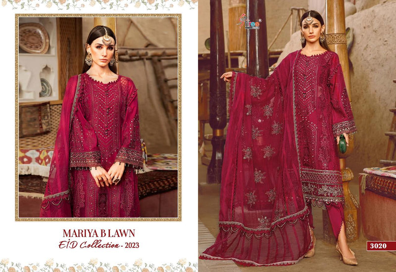 Shree Fabs Mariya B Lawn Eid Collection 2023 Pure Lawn Cotton Exclusive Heavy Self Embroidery Patch Pakistani Salwar Suit