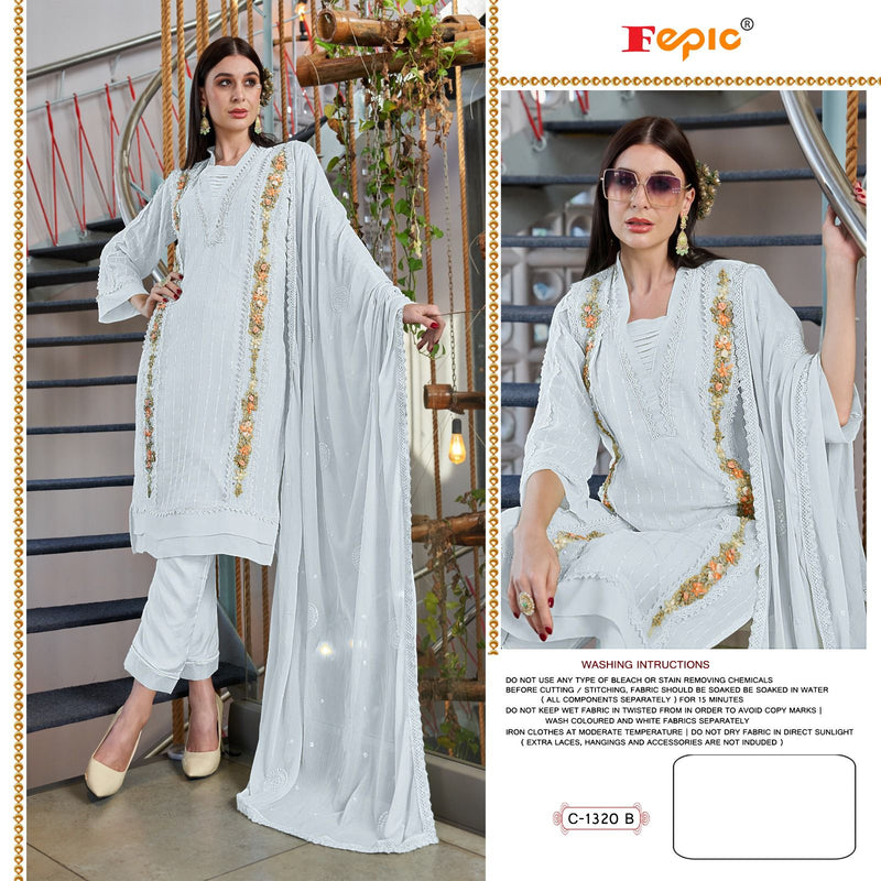 Fepic Rosemeen C 1320 Georgette Embroidered Heavy Khatli Work Pakistani Salwar Kameez