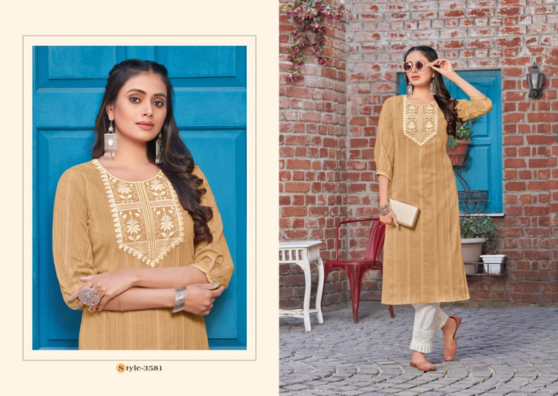 Rangoon Zaara Pure Cotton Pattern Embroidery Khatli Hand Work Daily Wear Designer Kurti
