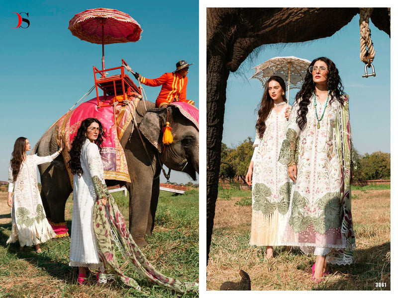 Deepsy Suit Mushq Luxury Lawn 2023 Pure Cambric Cotton With Heavy Self Embroidery Work Salwar Suit