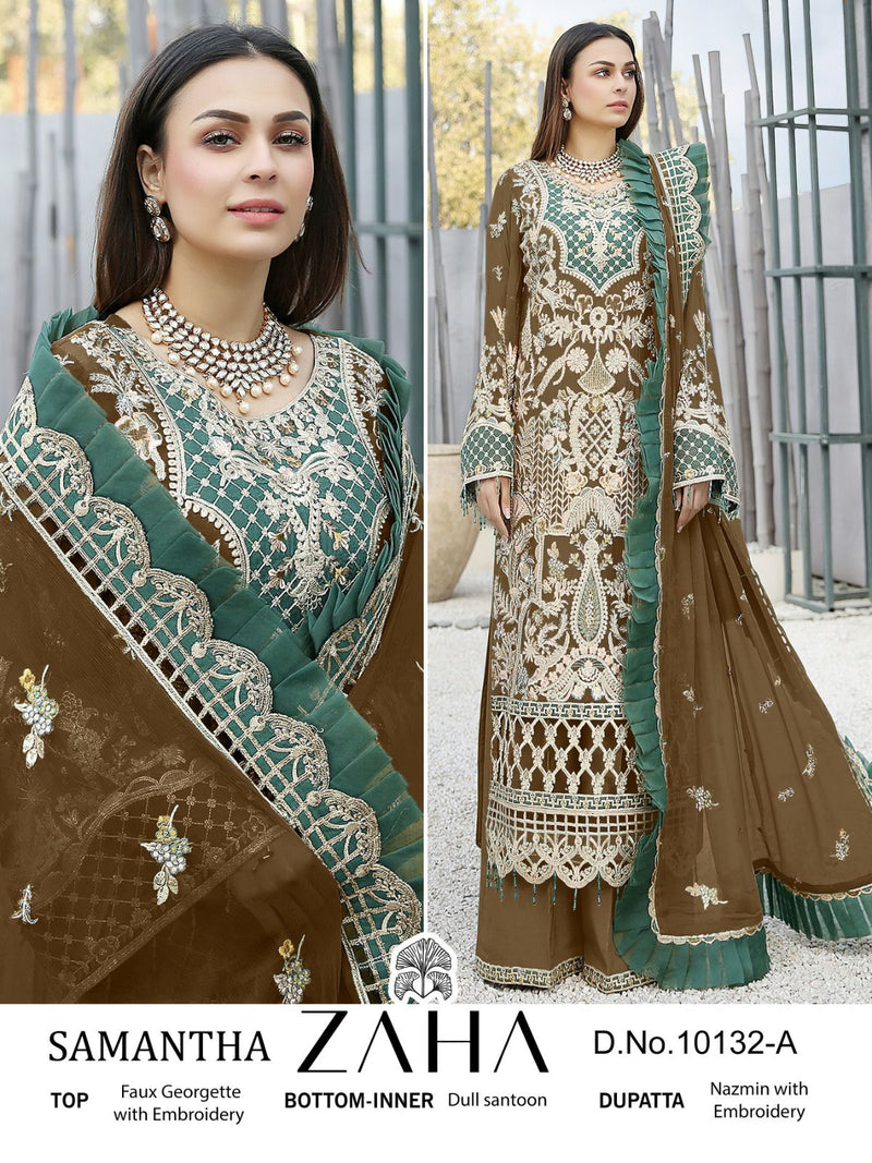Zaha Samantha Vol 1 Georgette With Heavy Embroidered Pakistani Salwar Suit