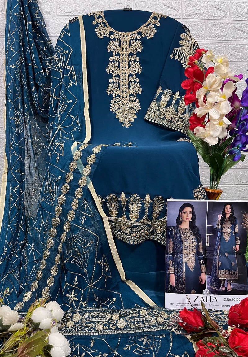 Zaha Khushbu Vol 3 Georgette Heavy Embroidered Pakistani Salwar Kameez