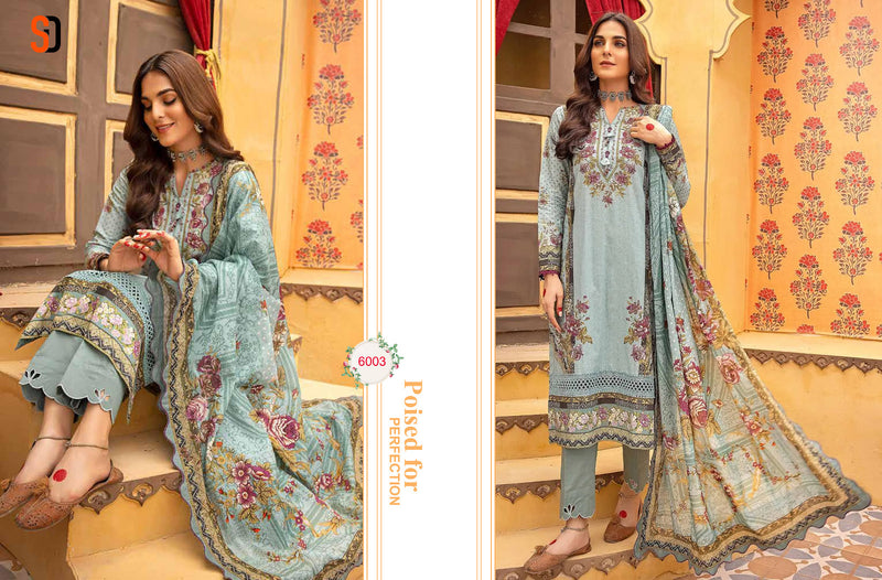 Sharaddha Designer Mahgul Vol 6 Lawn Cotton Printed Heavy Embroidery Patch Pakistani Salwar Suit