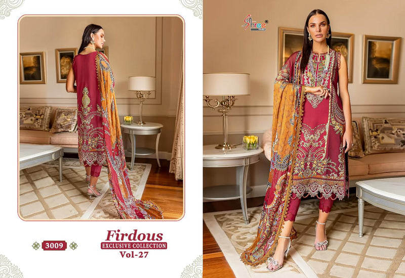 Shree Fabs Firdous Exclusive Collection Vol 27 Pure Cotton Print Exclusive Embroidery Patches Pakistani Salwar Suit