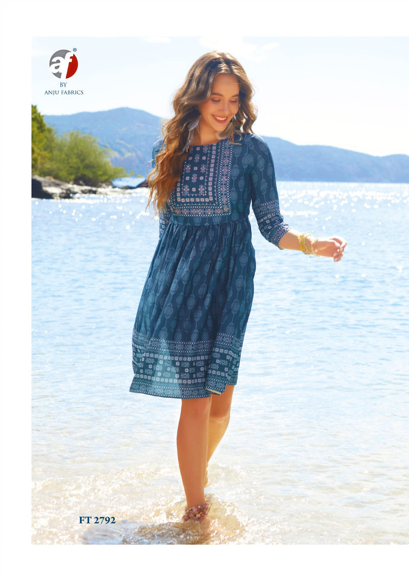 Anju Fabrics Fashion Talk Vol 2 Pure Chiffon Katha Work Fancy Designer Stylish Kurti