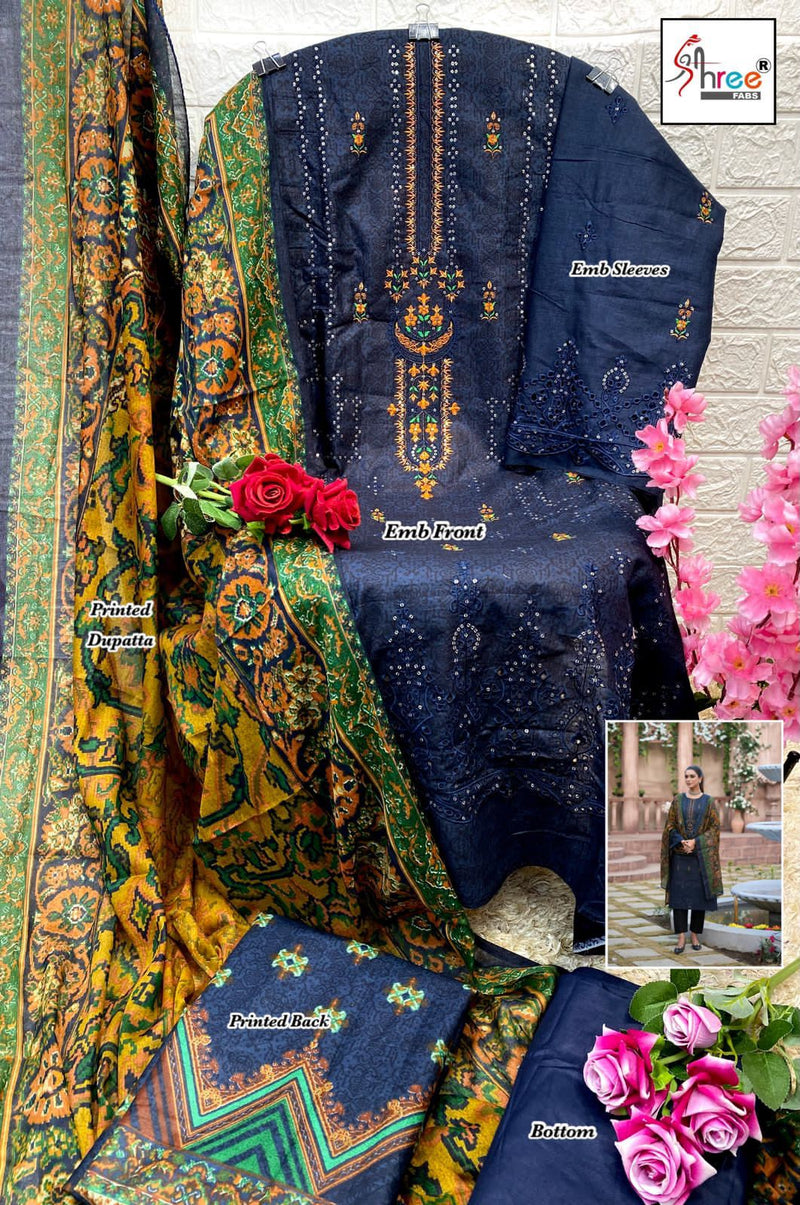 Shree Fabs Riwayat Vol 1 Pure Lawn Cotton Print Exclusive Self Embroidery Fancy Partywear Designer Salwar Suit