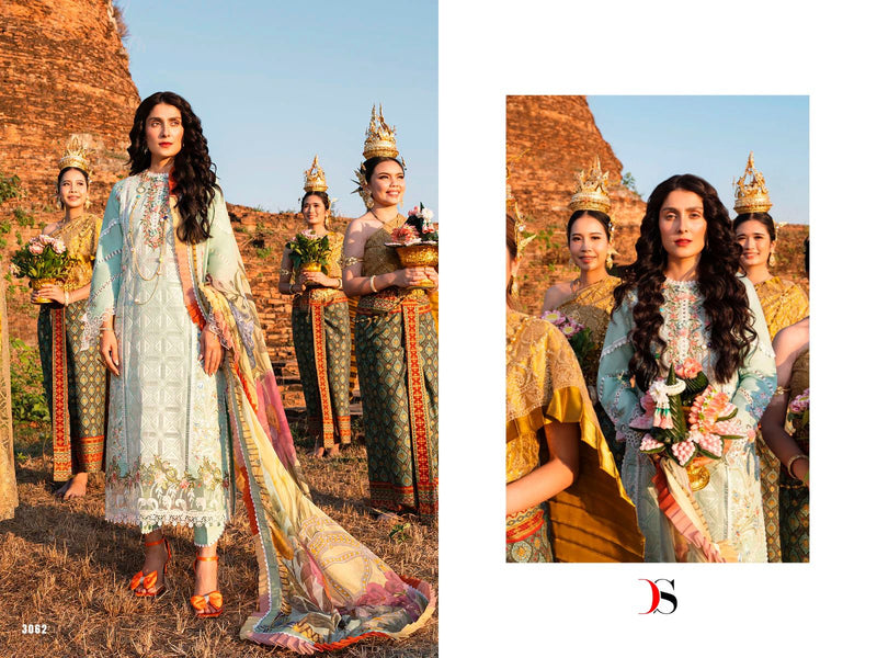 Deepsy Suit Mushq Luxury Lawn 2023 Pure Cambric Cotton With Heavy Self Embroidery Work Salwar Suit