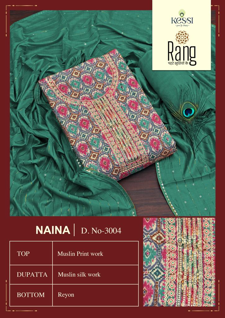 Rang Naina Pure Muslin Print Fancy Nack Work Printed Designer Salwar Kameez