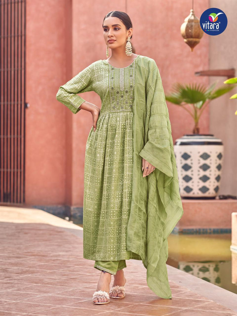 Vitara Fashion Naira Heavy Rayon Foil Print Fancy Designer Wear kurti