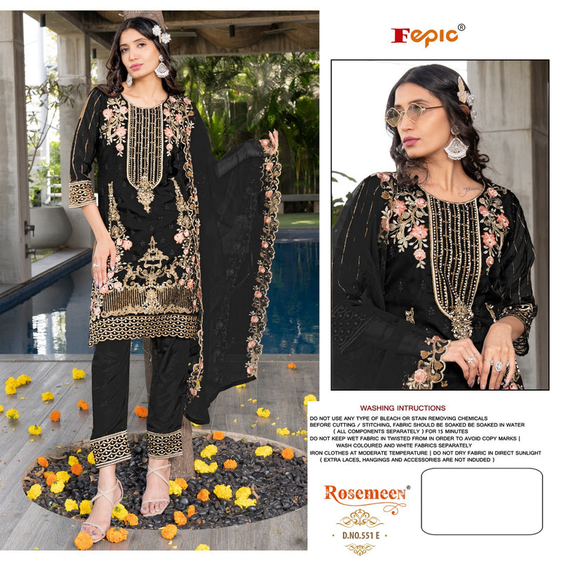 Crafted Needle Cn 551 Organza Embroidery Khatli Work Designer Pakistani Kurti