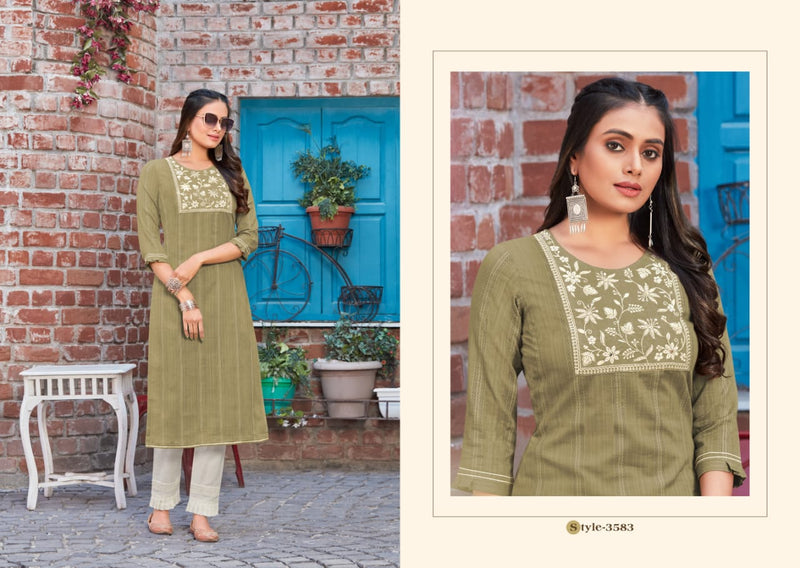 Rangoon Zaara Pure Cotton Pattern Embroidery Khatli Hand Work Daily Wear Designer Kurti