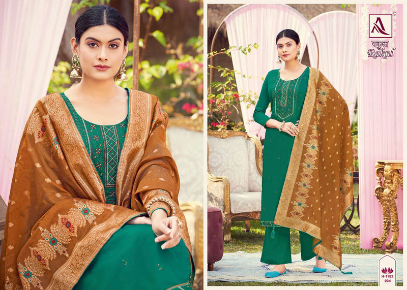 Alok Suits Rakul Jam Cotton Fancy Embroidery Hand Work Fancy Designer Partywear Salwar Kameez