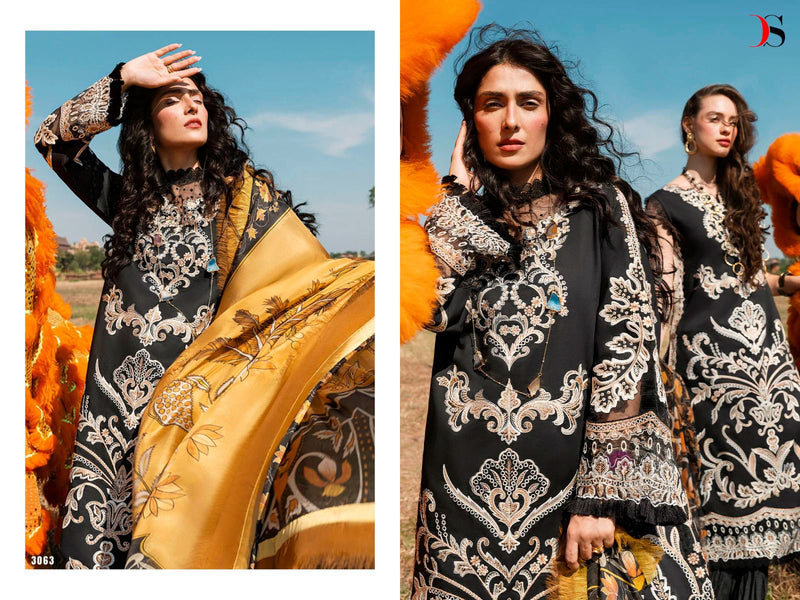 Deepsy Suit Mushq Luxury Lawn 2023 Pure Cambric Cotton With Heavy Self Embroidery Work Salwar Suit