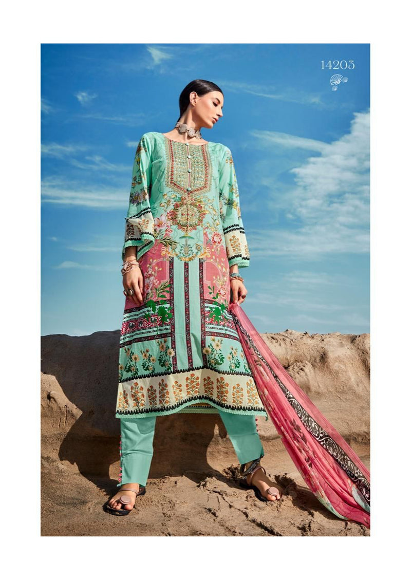 Deepsy Suits Rungrez Pure Pakistani Lawn Cotton Attached Embroidery Patches Laces Pakistani Salwar Kameez